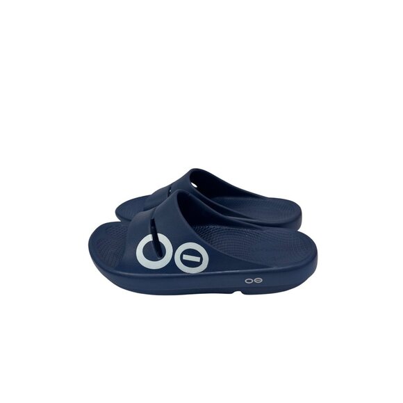 Oofos Ooahh Sport Slides Navy Recovery Sandals Women's Size 10 Men's Size 8 - Picture 3 of 10